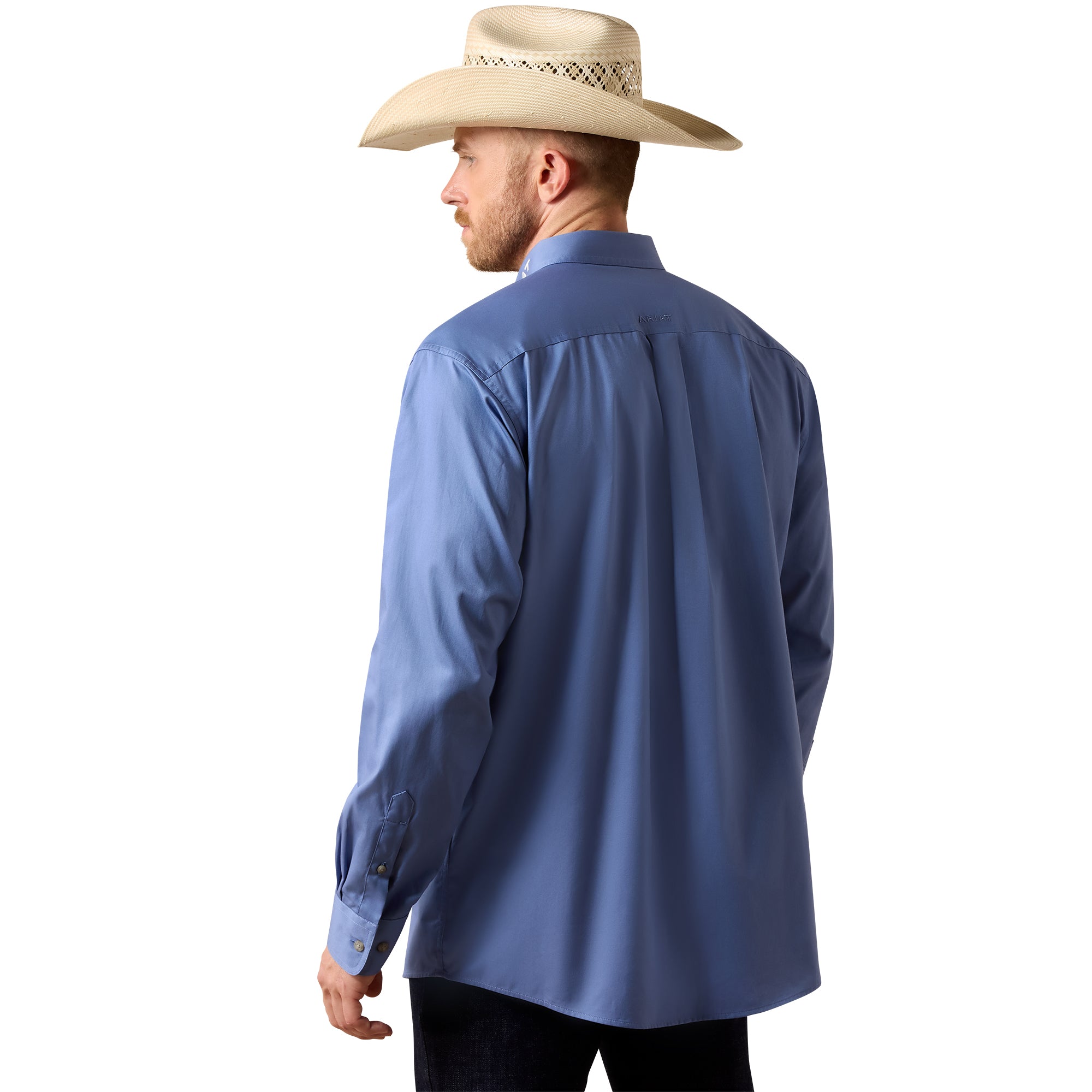 Chemise Ariat Homme – Team Logo Lightweight Twill Classic Fit Colonial Blue / White