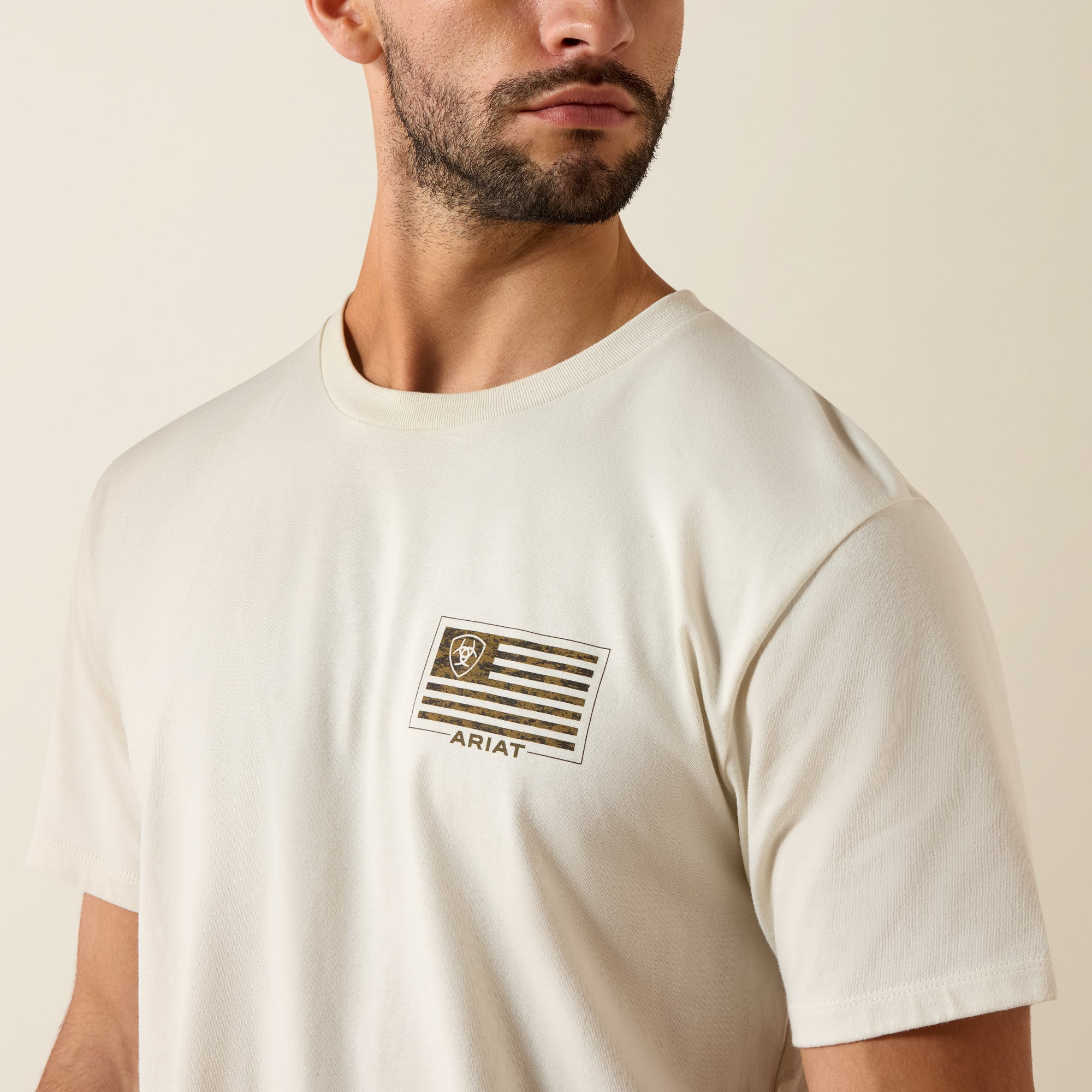 T-shirt Ariat Homme – Buckle Flag Patriot Silver Birch
