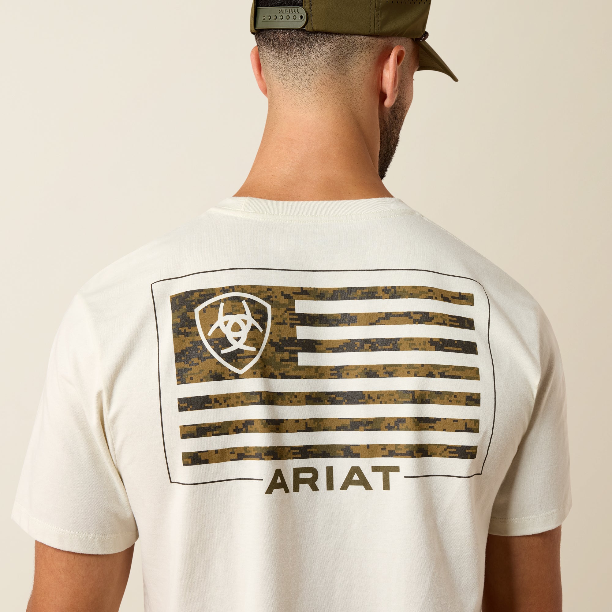 T-shirt Ariat Homme – Buckle Flag Patriot Silver Birch
