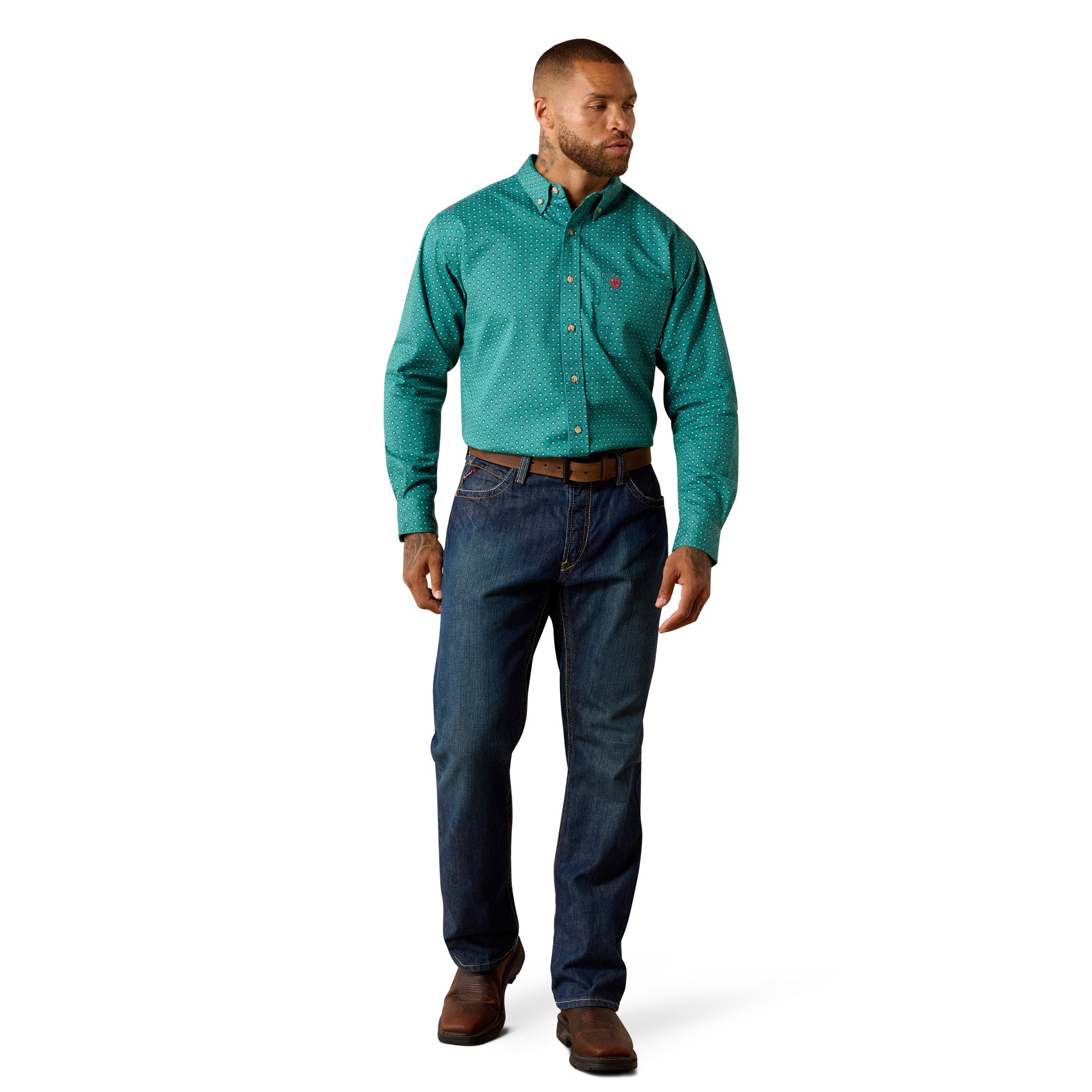 Chemise Ariat Homme – FR Aaron Work Shirt Teal