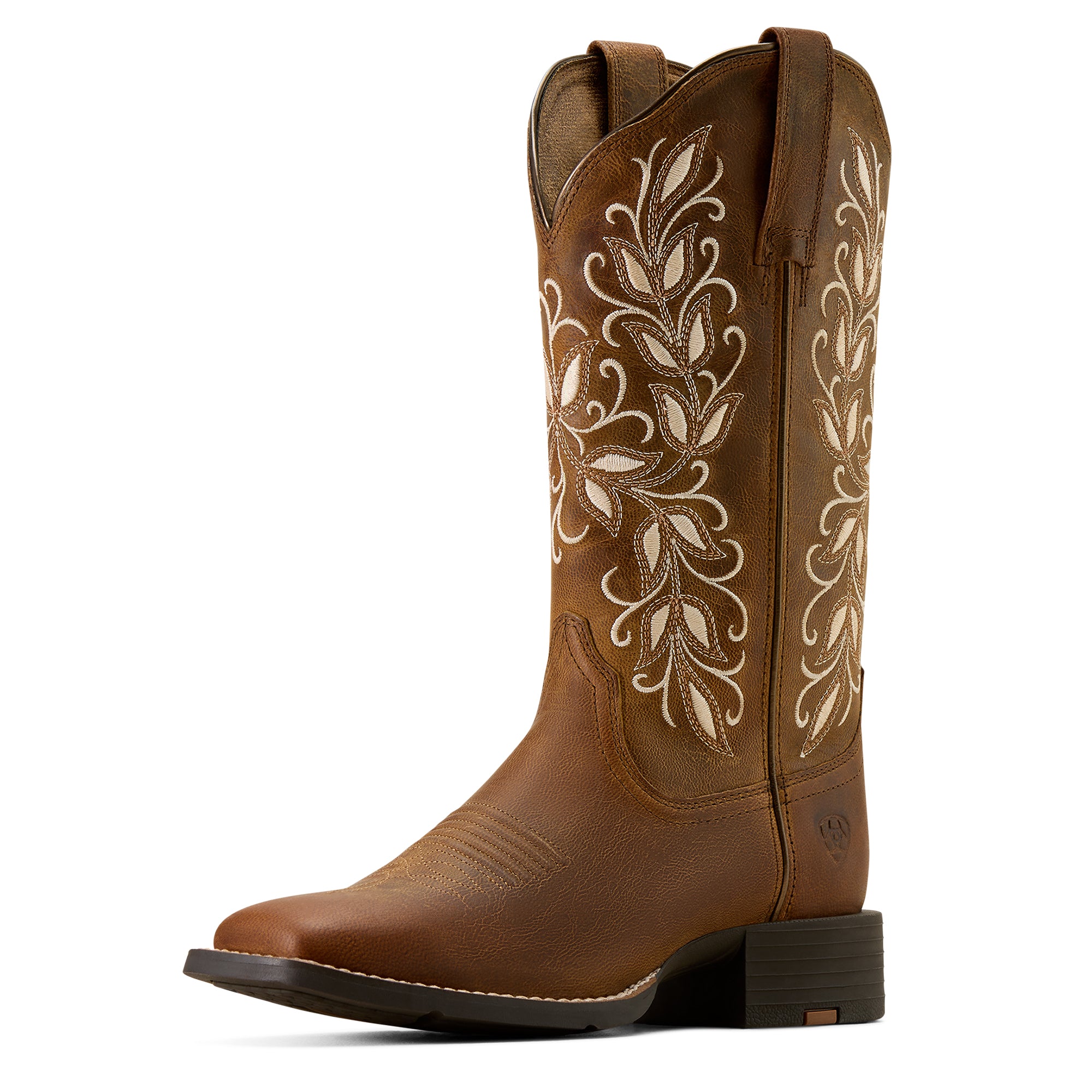 Ariat Round Up Holly Femme – Pearl (Botte Western Bout Carré Large)