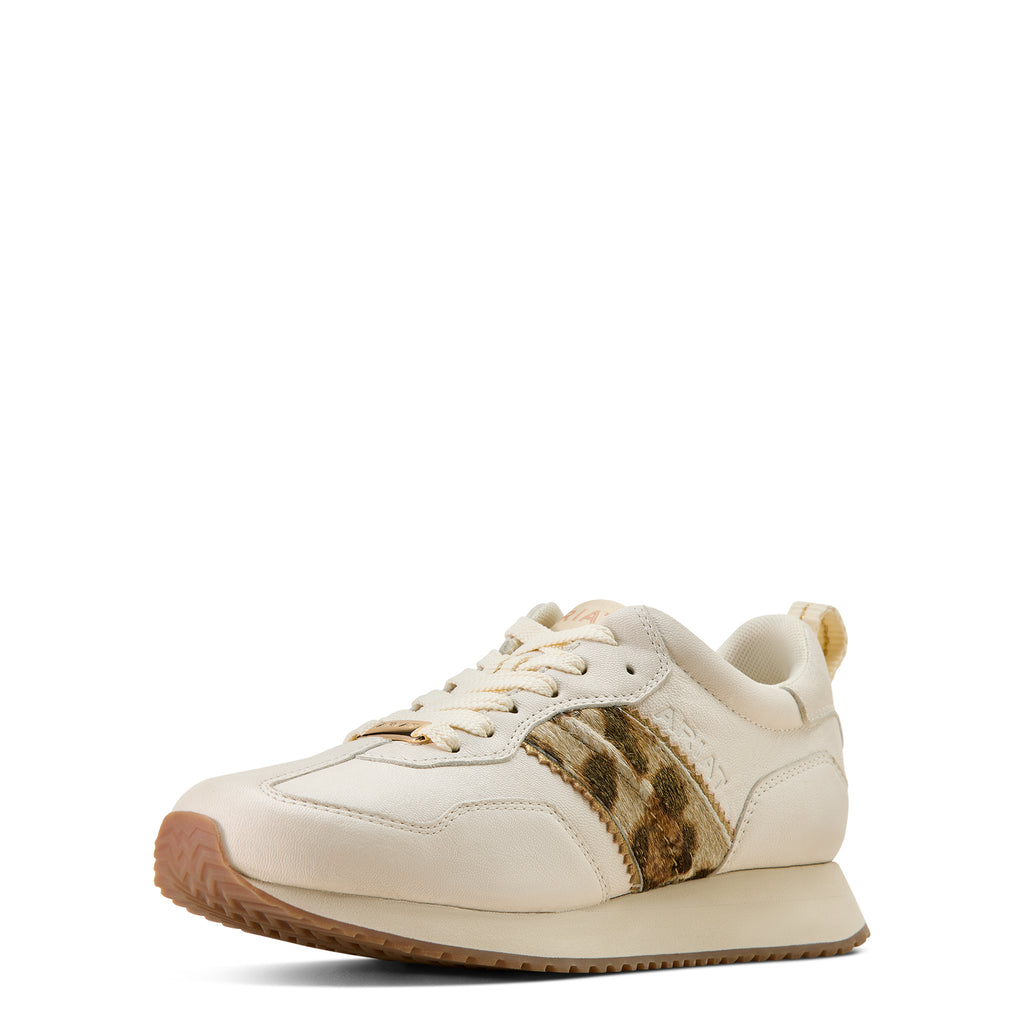 Ariat Ranch Runner Femme – Bright Cream / Gilded Leopard Hair-On