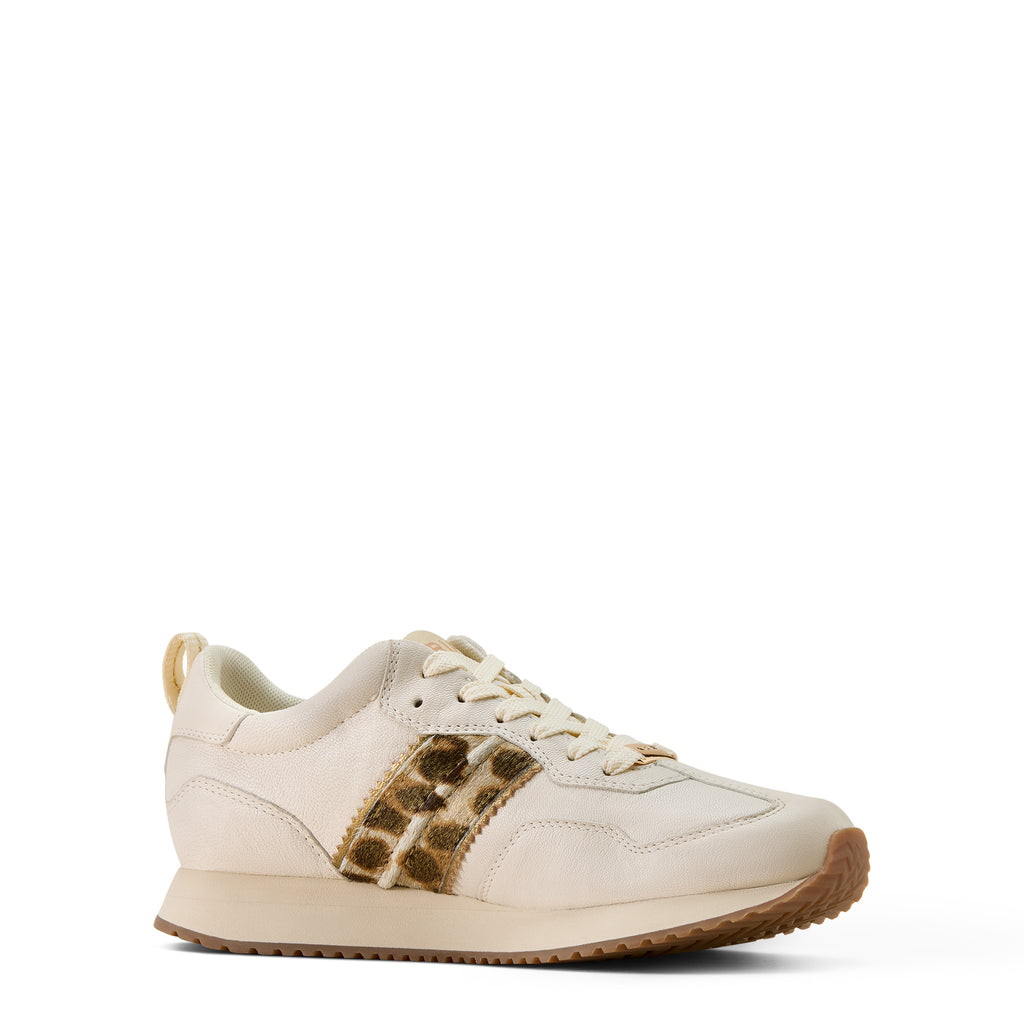 Ariat Ranch Runner Femme – Bright Cream / Gilded Leopard Hair-On
