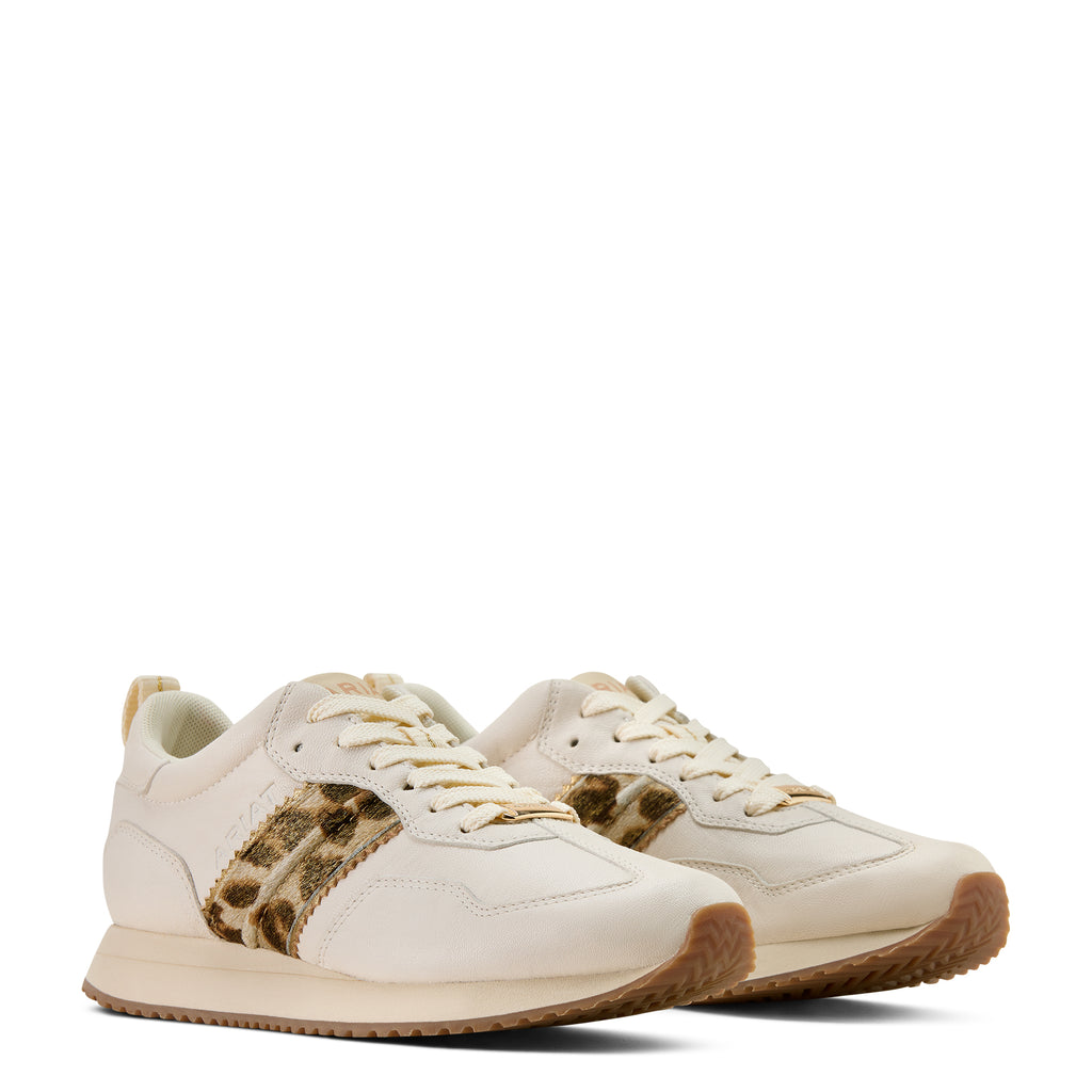 Ariat Ranch Runner Femme – Bright Cream / Gilded Leopard Hair-On