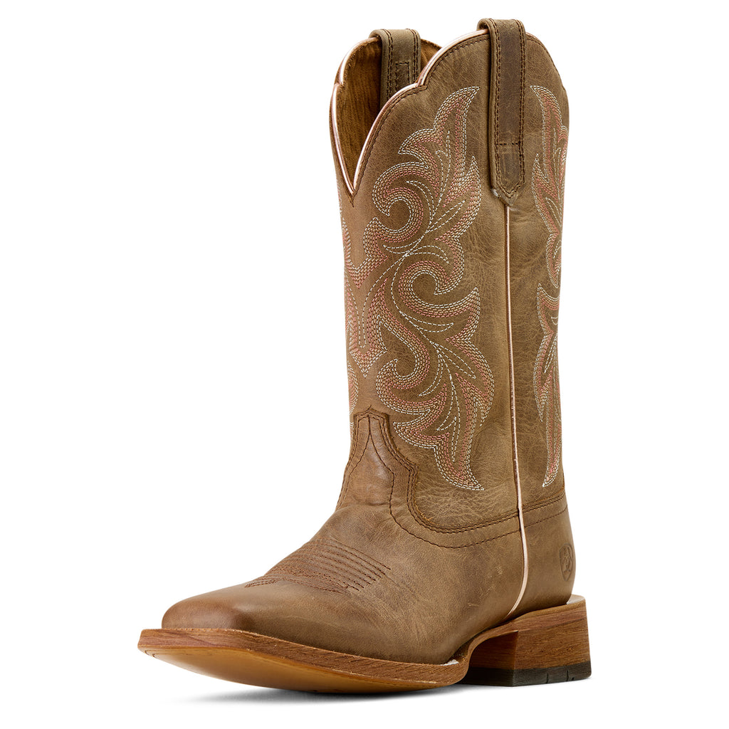 Ariat County Lane Femme – Natural Tan (Botte Western Bout Carré Large)