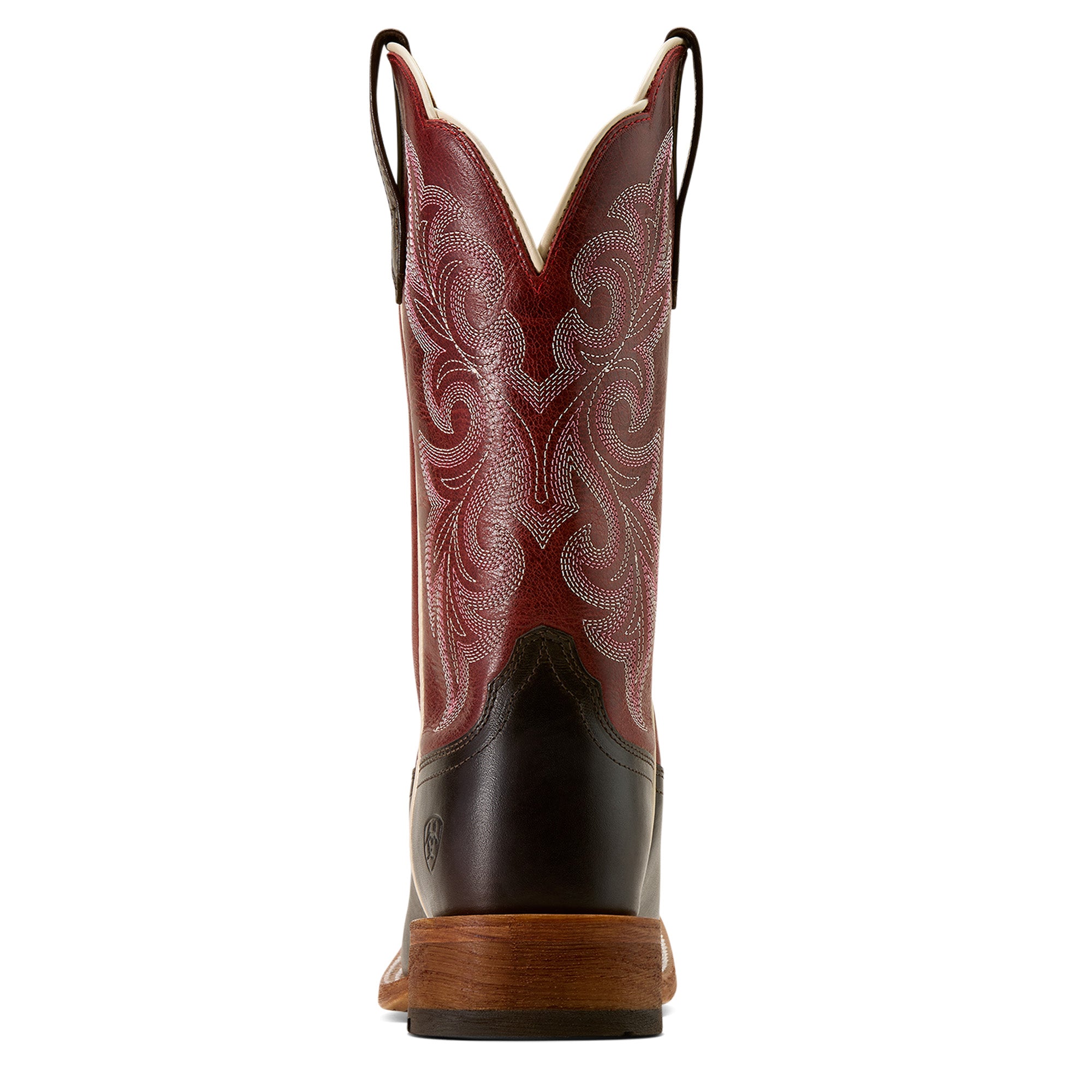 Ariat County Lane Femme – Chocolate / Deep Red (Botte Western Bout Carré Large)