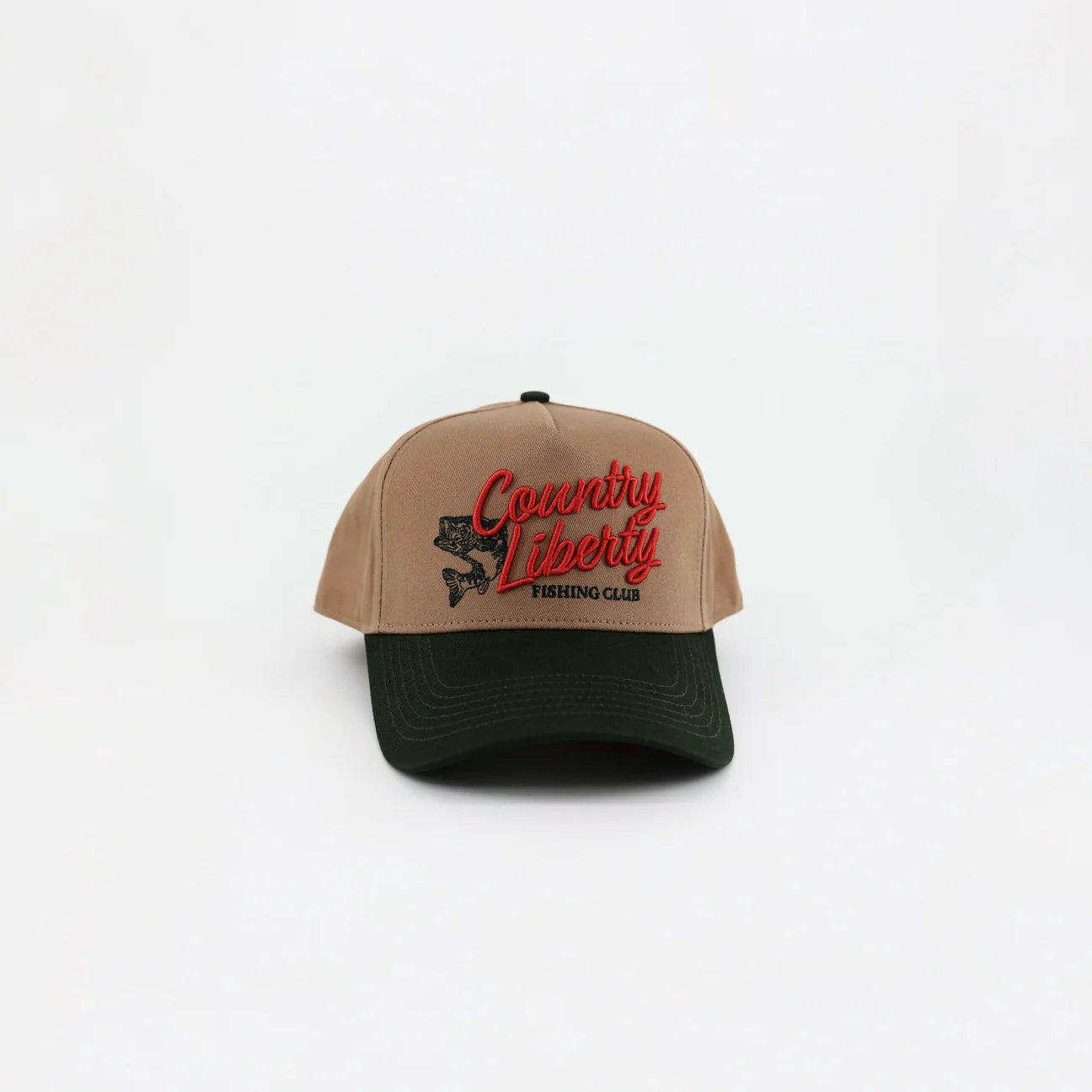 Casquette « Country Liberty Fishing Club » kaki et verte