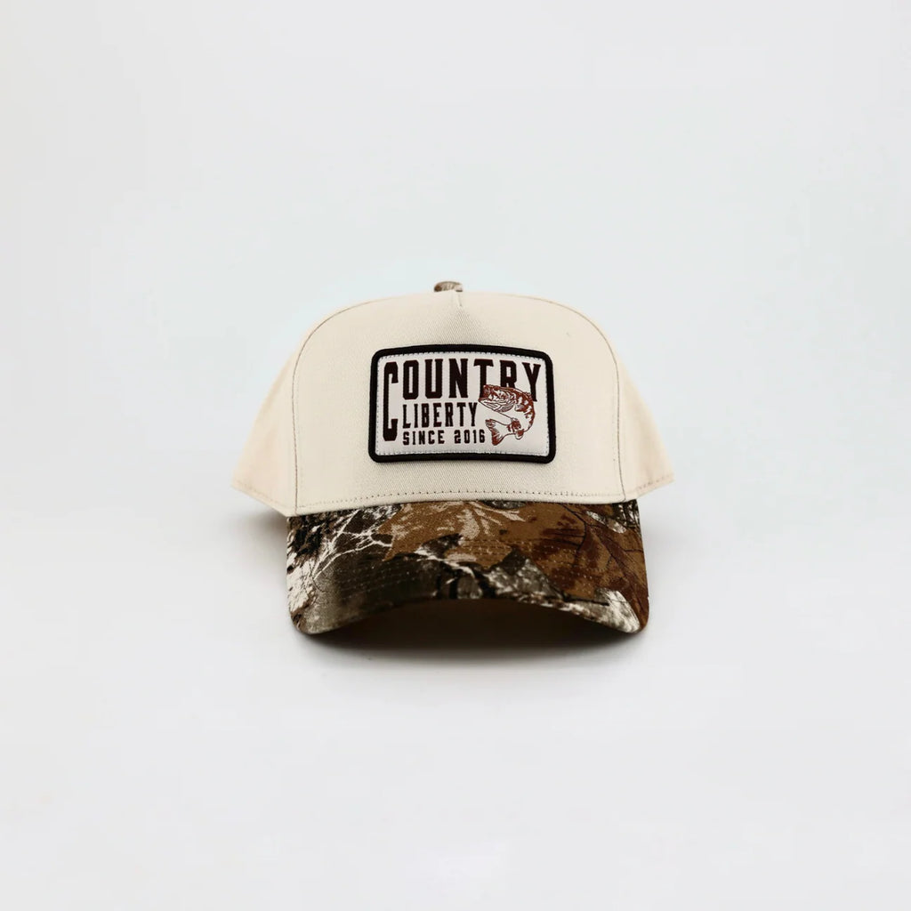 Cream and Camo "Country Liberty Realtree" Cap