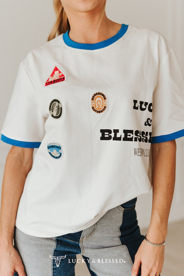T-shirt western surdimensionné taille plus – Blanc