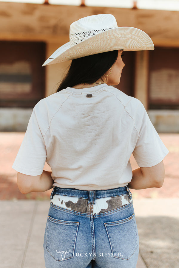Chandail concho à fers à cheval – Beige délavé