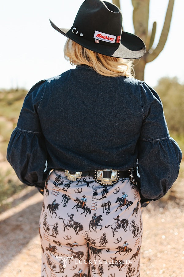 Chemise en denim à boucle – Indigo foncé