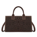 Sac fourre-tout Trinity Ranch en cuir floral repoussé – Café
