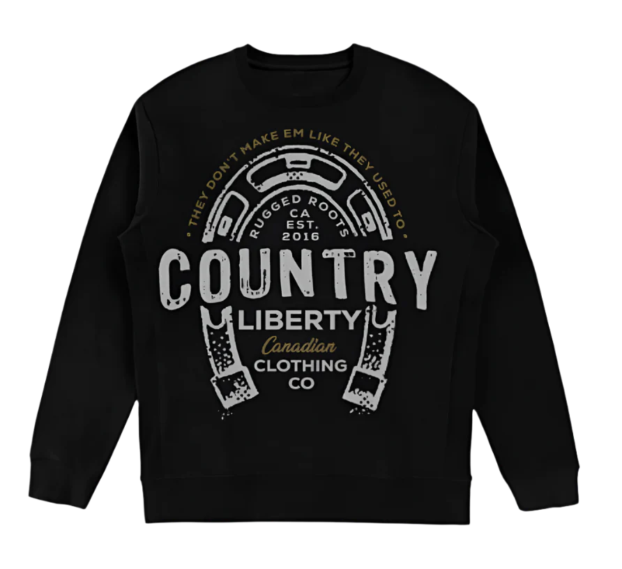 Crewneck « Country Liberty Horseshoe » noir