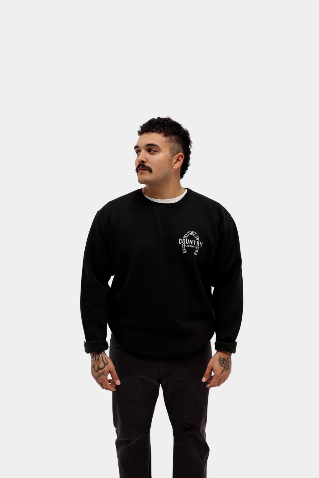 Crewneck « Country Liberty Horseshoe » noir