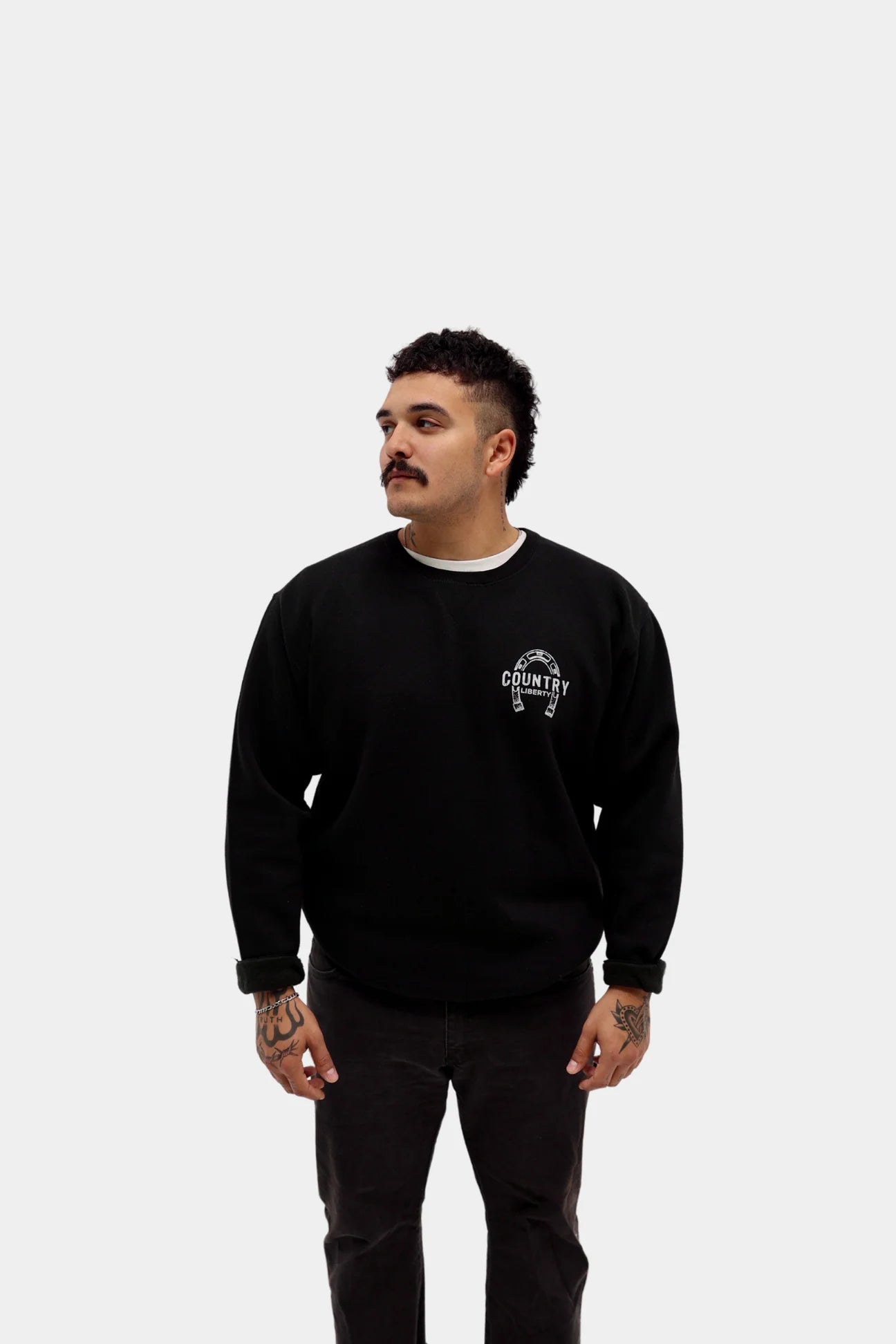 Crewneck « Country Liberty Horseshoe » noir