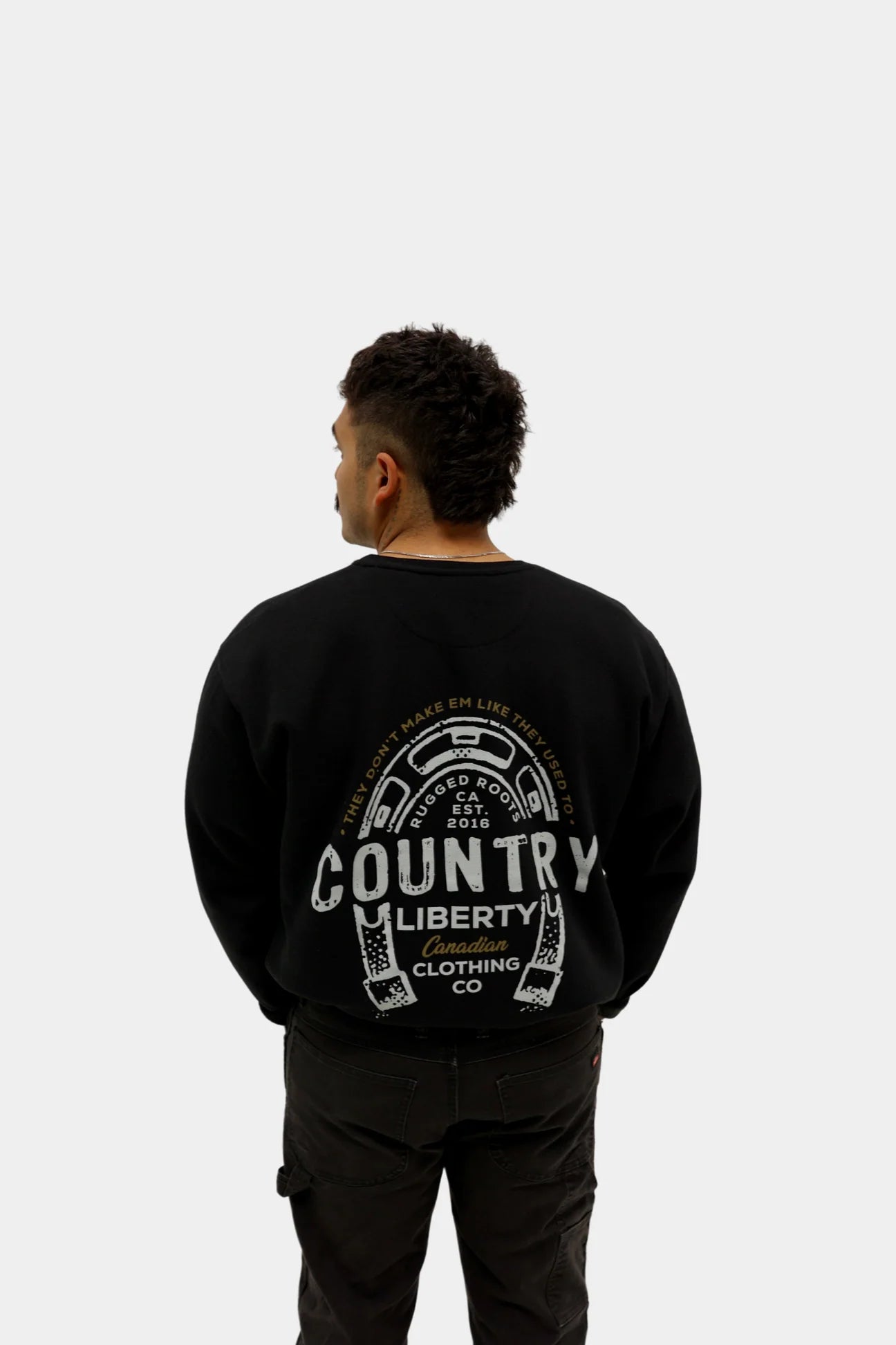 Crewneck « Country Liberty Horseshoe » noir