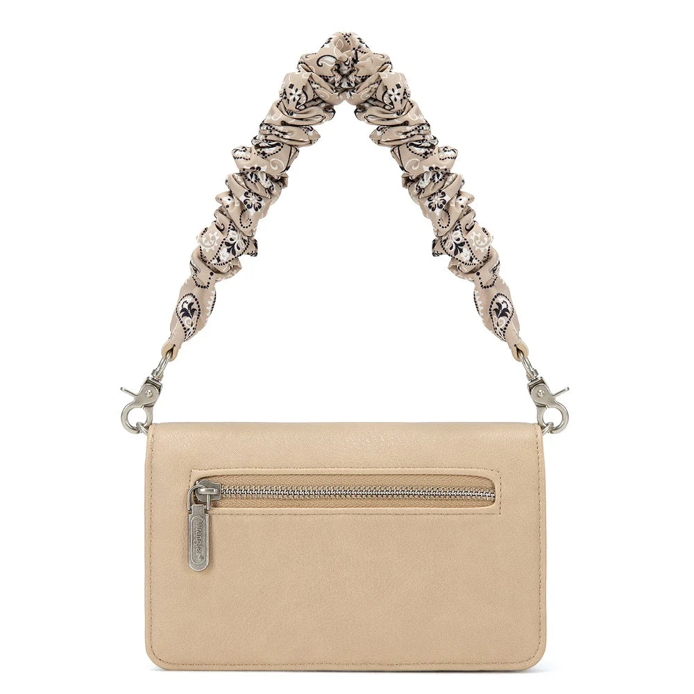 Sac portefeuille Wrangler à rabat bandana – Tan