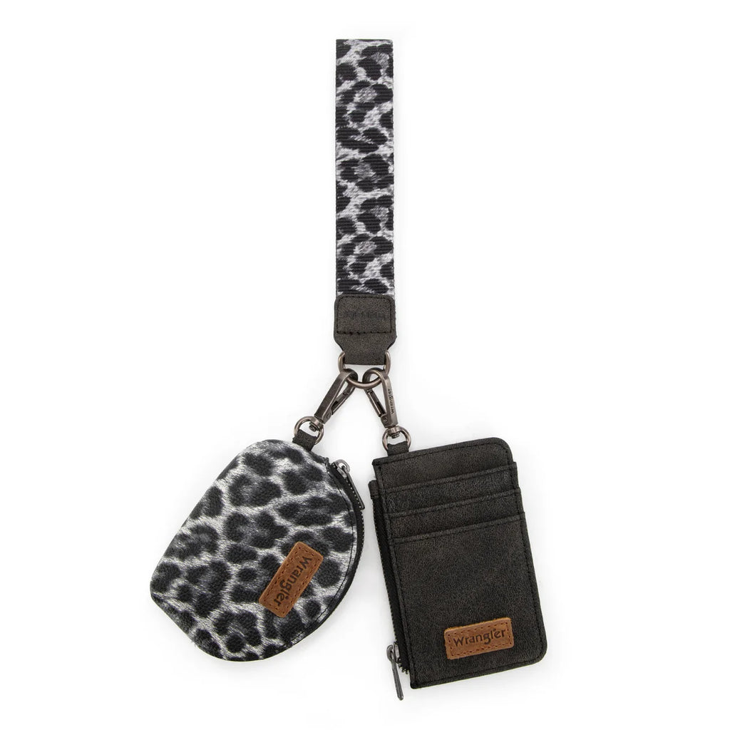 Pochette double Wrangler imprimé léopard – Noir