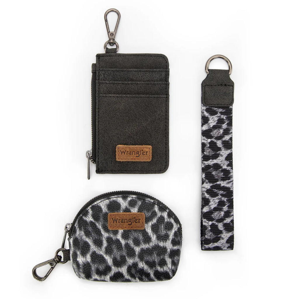 Pochette double Wrangler imprimé léopard – Noir