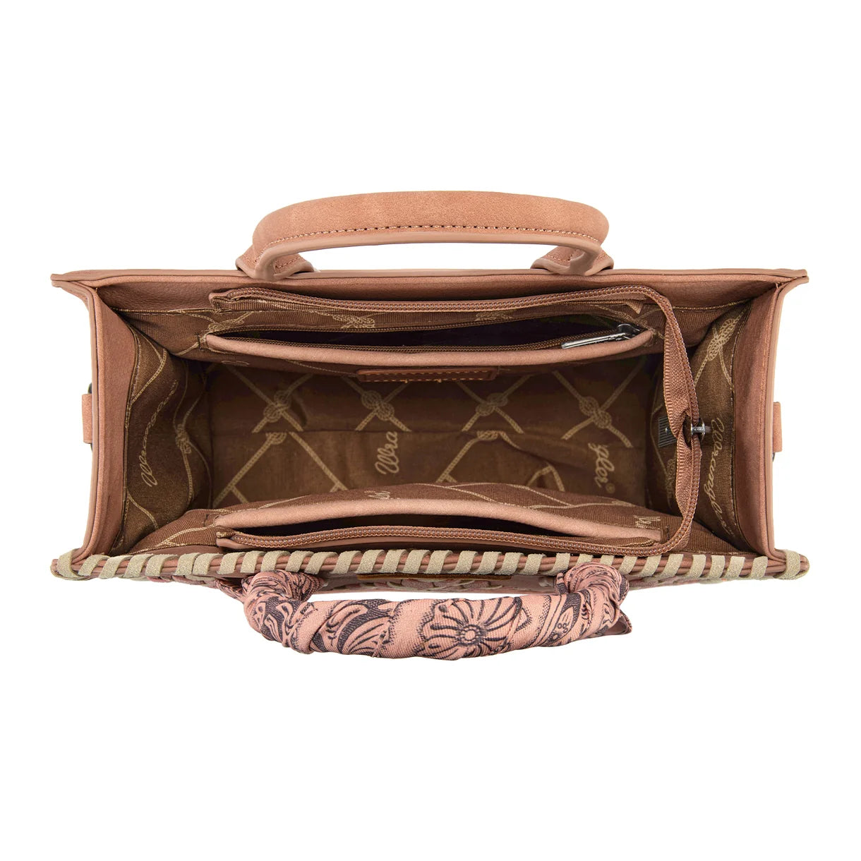 Sac satchel Wrangler Aztec avec foulard – Rose foncé