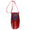 Sac bandoulière Wrangler en denim à franges – Rouge