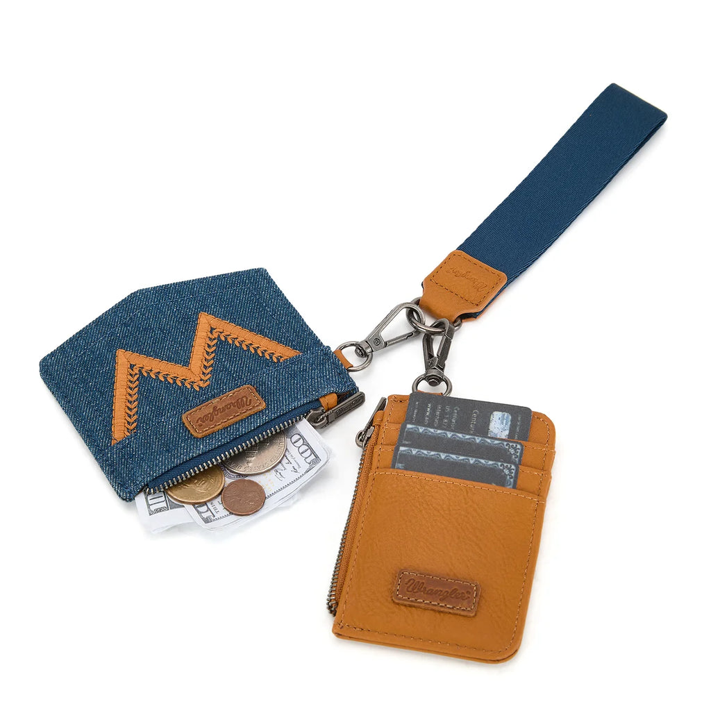 Pochette double Wrangler avec logo W brodé – Brun pâle