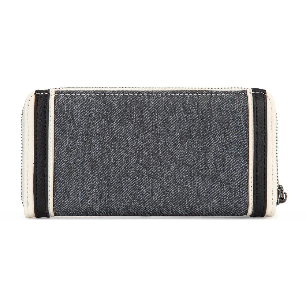 Portefeuille RFID Wrangler à surpiqûres chevron – Jean foncé