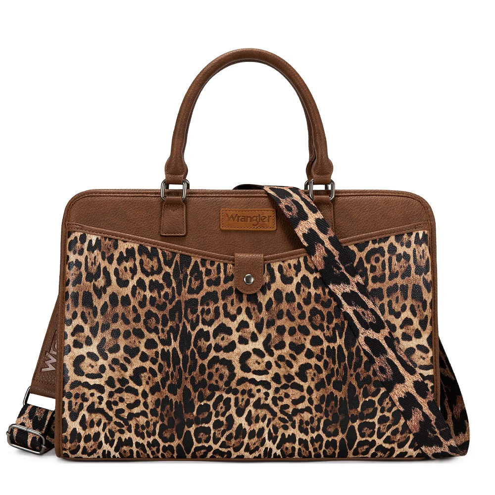 Sac pour ordinateur Wrangler en similicuir grainé – Léopard