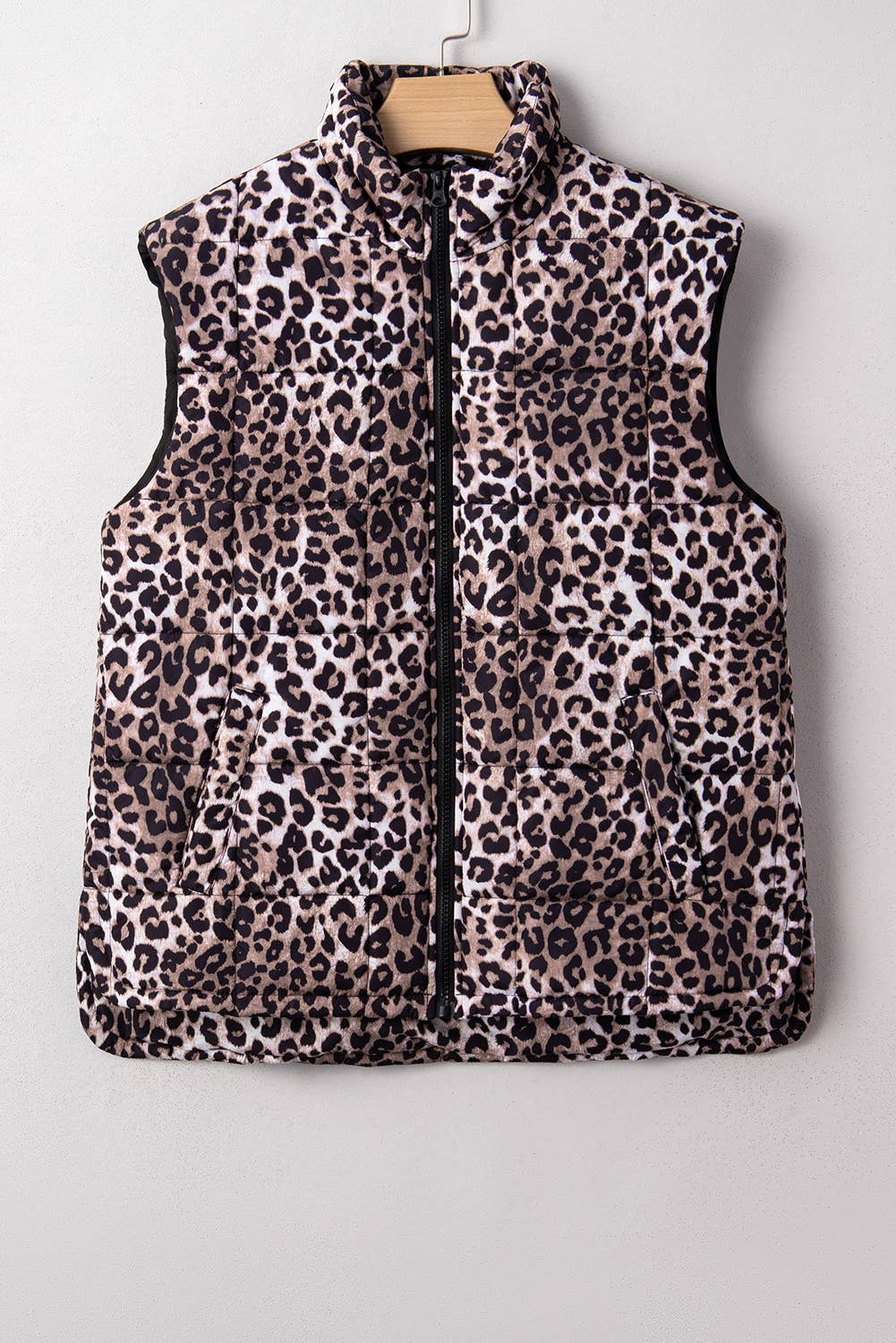 VESTE matelassé à fermeture éclair complète décontracté Western Leopard