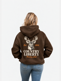Chocolate Brown Deer Hunting Club Hoodie – dos