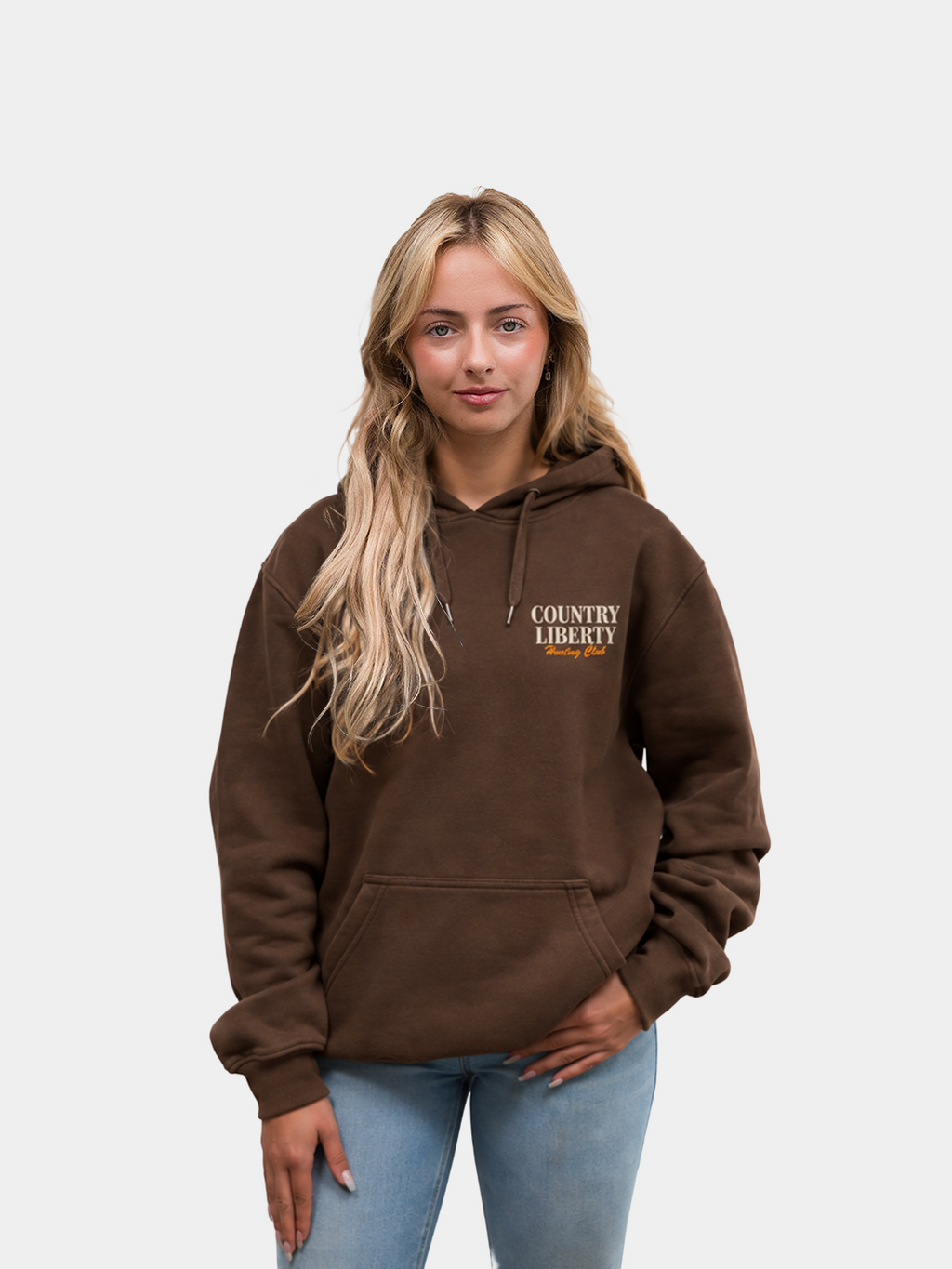 Chocolate Brown Deer Hunting Club Hoodie – devant