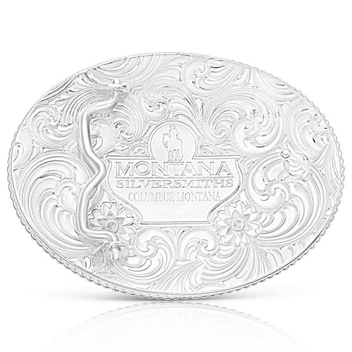 Boucle de ceinture western classique bicolore avec cavalier de taureau