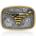 Boucle de ceinture Western Patriotic Longhorn