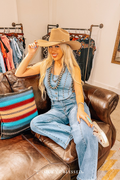 Haut en denim clouté à boutons pression