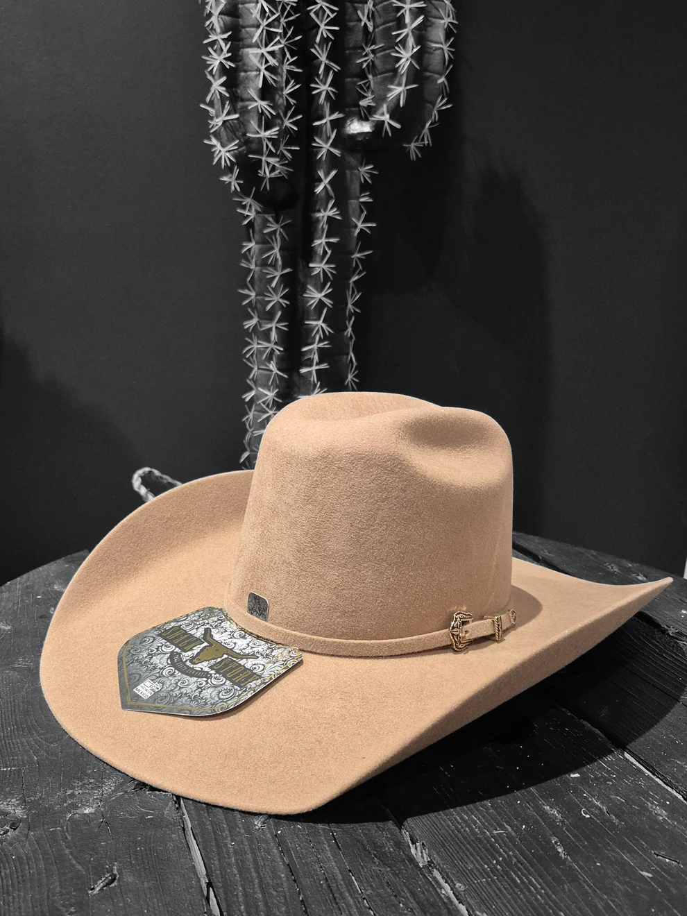 Chapeau de cowboy feutre laine brun