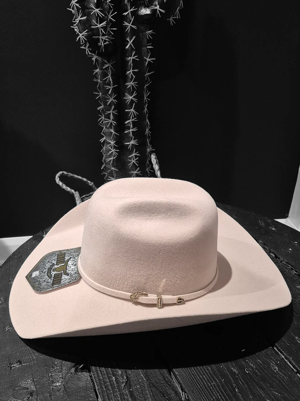 Chapeau de cowboy feutre laine crème