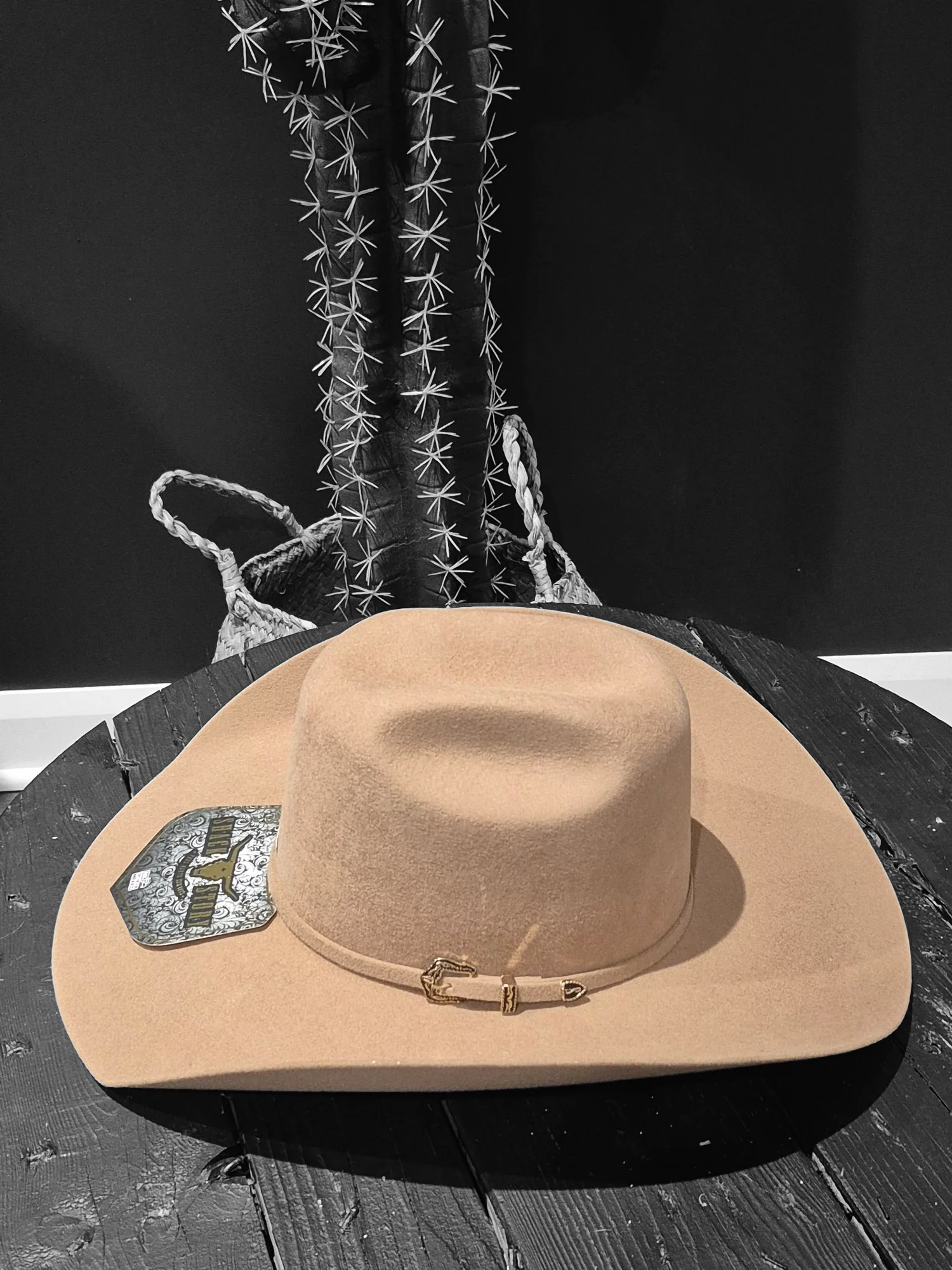 Chapeau de cowboy feutre laine brun