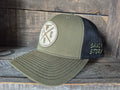 black cowhide round cap