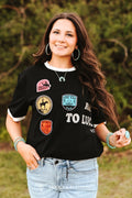 T-shirt western surdimensionné – Noir