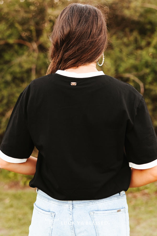 T-shirt western surdimensionné – Noir