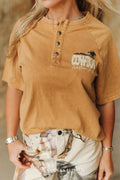 Chandail cowboy à boutons-pression – Camel délavé