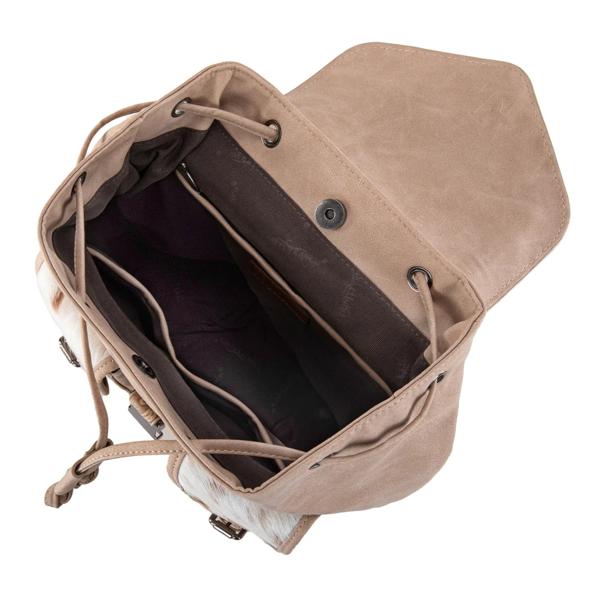 Sac à dos Trinity Ranch en cuir poil de vache – Tan