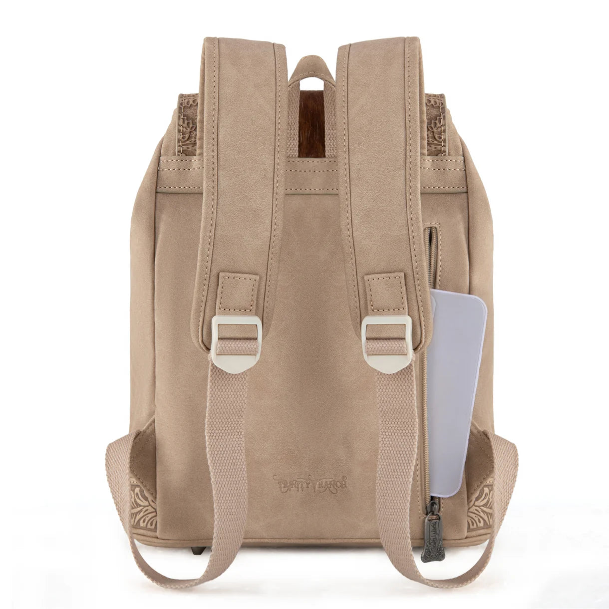 Sac à dos Trinity Ranch en cuir poil de vache – Tan
