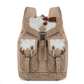 Sac à dos Trinity Ranch en cuir poil de vache – Tan