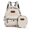 Mini sac à dos Wrangler imprimé vache avec porte-monnaie – Tan