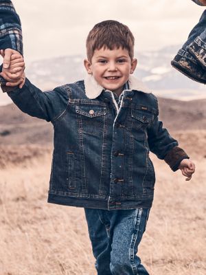Manteau western en denim doublé sherpa Wrangler - Garçon